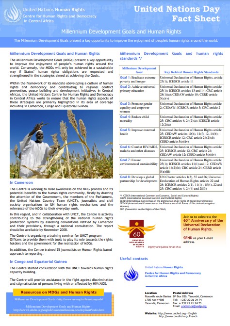 Droits de l&rsquo;homme et les Objectifs du Mill&eacute;naire pour le D&eacute;veloppement