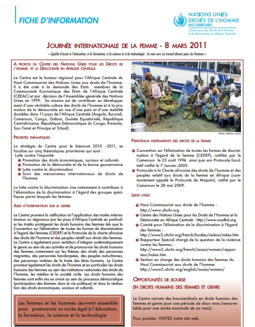 JOURN&Eacute;E INTERNATIONALE DE LA FEMME - 8 MARS 2011